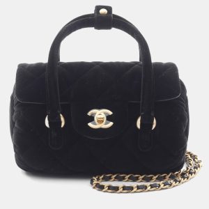Chanel Black Velvet Quilted Mini Top Handle Flap Bag, Handbags - Luxury Closet catalog
