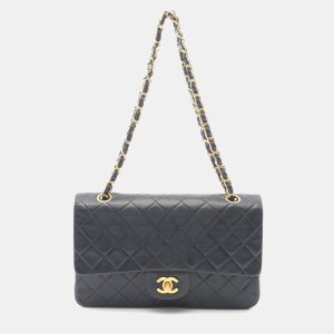 Chanel Classic Double Flap Black Quilted Lambskin Shoulder Bag, Handbags - Luxury Closet catalog