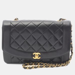 Chanel Diana Flap Black Lambskin Leather Shoulder Bag, Handbags - Luxury Closet catalog