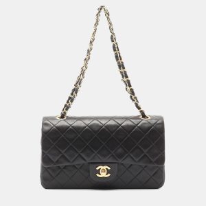 Chanel Classic Double Flap Black Quilted Lambskin Shoulder Bag, Handbags - Luxury Closet catalog