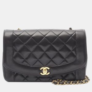 Chanel Diana Flap Black Lambskin Leather Shoulder Bag, Handbags - Luxury Closet catalog