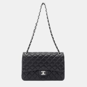 Chanel Classic Double Flap Jumbo Black Quilted Lambskin Shoulder Bag, Handbags - Luxury Closet catalog