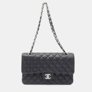 Chanel Classic Double Flap Black Leather Shoulder Bag, Handbags - Luxury Closet catalog