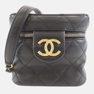 Chanel Vanity Black Leather Shoulder Bag, Handbags - Luxury Closet catalog
