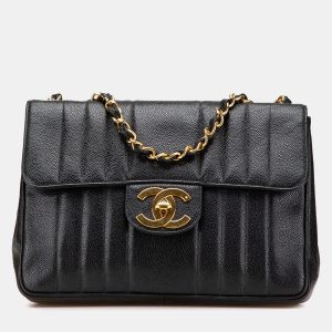 Chanel Black Jumbo XL Caviar Mademoiselle Flap, Shoulder Bags - Luxury Closet catalog