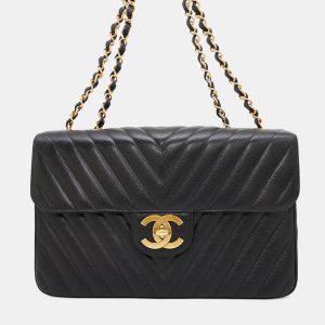 Chanel Chevron Black Caviar Leather Shoulder Bag, Handbags - Luxury Closet catalog