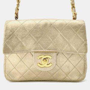 Chanel Mini Matelasse Gold Lambskin Chain shoulder Bag, Handbags - Luxury Closet catalog