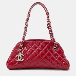 Chanel Mademoiselle Red Patent Leather Chain Bowling Bag, Satchels - Luxury Closet catalog