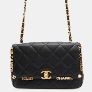 Chanel Matelasse Black Lambskin Chain Shoulder Bag, Handbags - Luxury Closet catalog