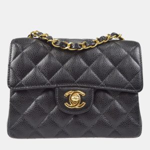 Chanel Classic Square Flap Mini Black Caviar Leather Shoulder Bag, Handbags - Luxury Closet catalog