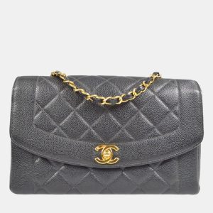 Chanel Diana Medium Black Caviar Leather Chain Shoulder Bag, Handbags - Luxury Closet catalog