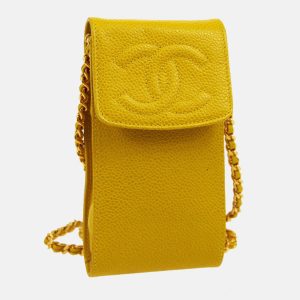 Chanel Yellow Calfskin Timeless Pochette Phone Case, Handbags - Luxury Closet catalog