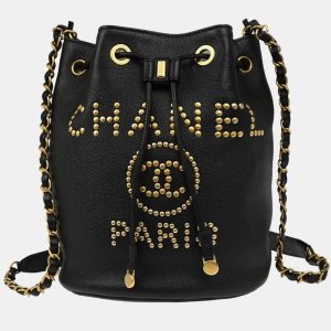 Chanel Deauville Black Caviar Leather Bucket Bag, Handbags - Luxury Closet catalog