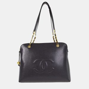 Chanel CC Timeless Black Calfskin Chain Shoulder Bag, Tote Handbags - Luxury Closet catalog