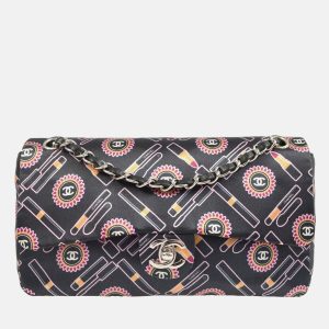 Chanel Lipstick Classic Single Flap Black/Pink Satin Shoulder Bag, Handbags - Luxury Closet catalog