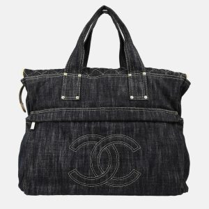 Chanel Navy Sparkling Denim Shoulder Bag, Tote Handbags - Luxury Closet catalog