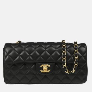 Chanel East West Black Lambskin Shoulder Bag, Handbags - Luxury Closet catalog