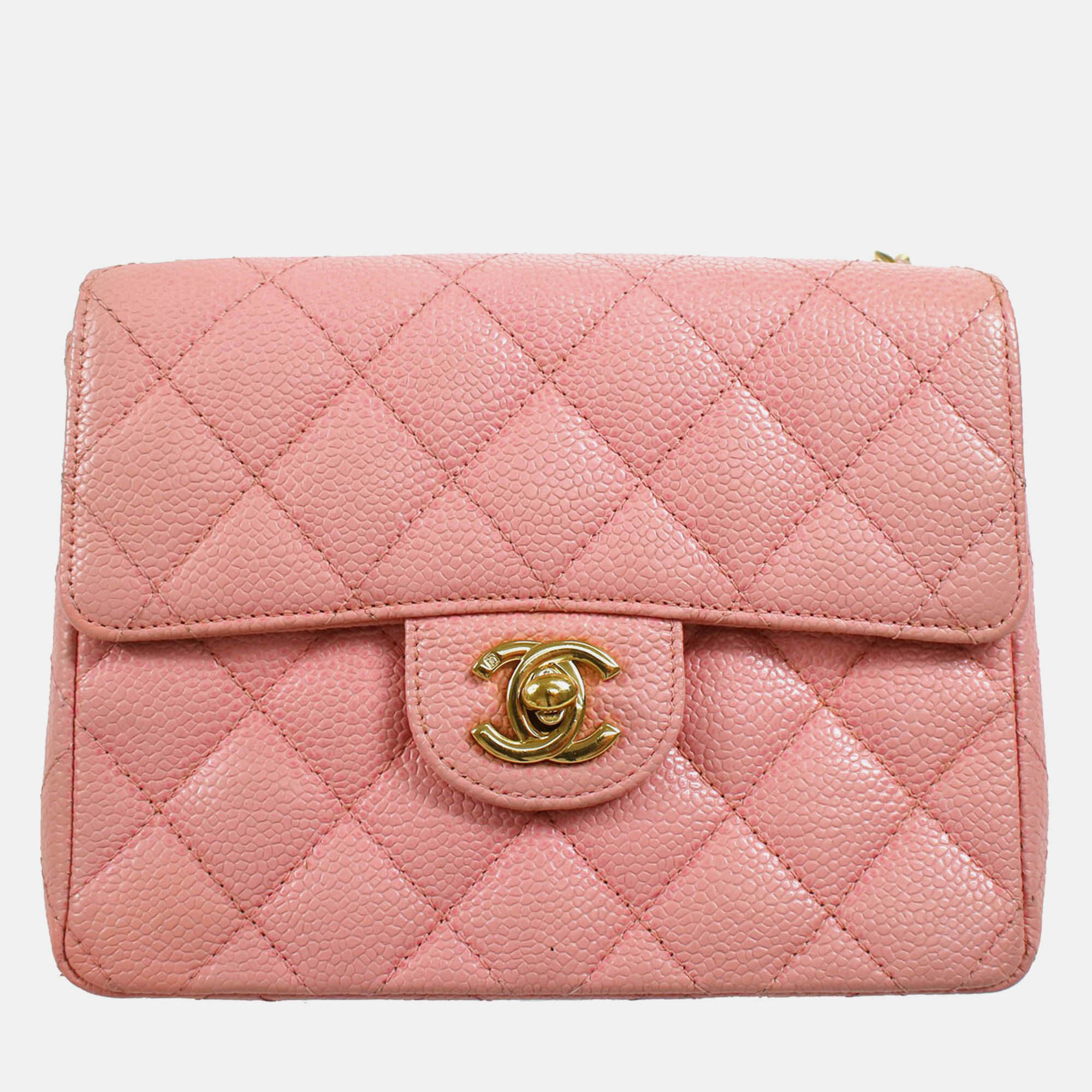 Chanel Pink Calfskin Mini Classic Square Flap Bag, Handbags - Luxury Closet catalog