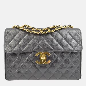 Chanel Classic Single Flap Jumbo Black Quilted Caviar Bag, Handbags - Luxury Closet catalog