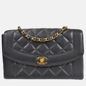 Chanel Diana Medium Black Calfskin Chain Shoulder Bag, Handbags - Luxury Closet catalog