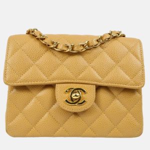 Chanel Classic Square Flap Mini Beige Calfskin Shoulder Bag, Handbags - Luxury Closet catalog