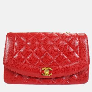 Chanel Diana Medium Red Calfskin Chain Shoulder Bag, Handbags - Luxury Closet catalog