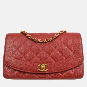 Chanel Diana Medium Red Calfskin Chain Shoulder Bag, Handbags - Luxury Closet catalog