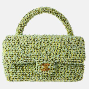 Chanel Green Tweed Top Handle Handbag, Satchels - Luxury Closet catalog