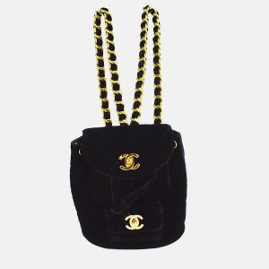 Chanel Duma Small Black Velvet Backpack, Backpacks - Luxury Closet catalog