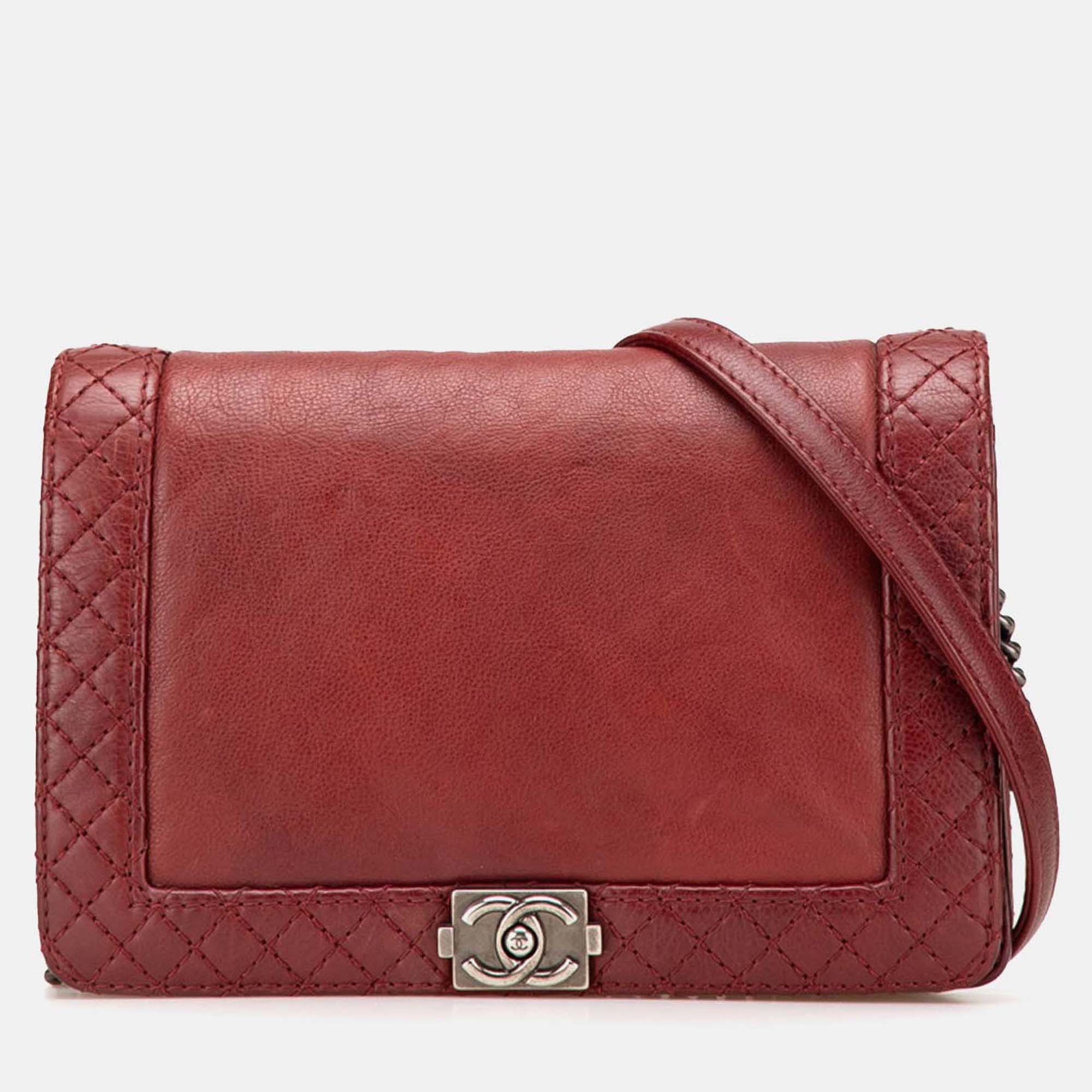 Chanel Red Small Calfskin Boy Reverso Flap, Shoulder Bags - Luxury Closet catalog