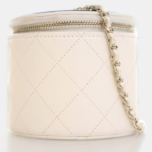 Chanel Round Vanity Small White Lambskin Crossbody Bag, Handbags - Luxury Closet catalog