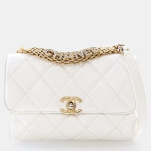 Chanel CC Crystal Logo Mini White Lambskin Shoulder Bag, Handbags - Luxury Closet catalog