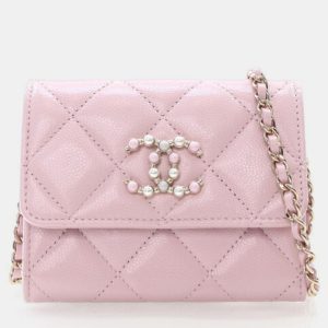 Chanel Coco Candy Pink Caviar Card Holder On Chain, Wallets & Money Clips - Luxury Closet catalog