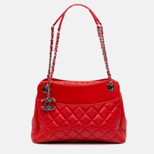 Chanel Red Quilted Lambskin 7 Tote, Tote Handbags - Luxury Closet catalog