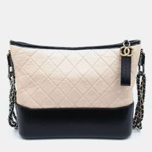 Chanel Beige/Black Leather Gabrielle Hobo Medium Bag, Shoulder Bags - Luxury Closet catalog