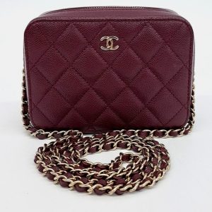 Chanel Burgundy Leather Caviar Camera Crossbody Bag, Handbags - Luxury Closet catalog