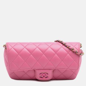 Chanel Pink CC Quilted Lambskin Sunglasses Case with Chain, Shoulder Bags - Luxury Closet catalog