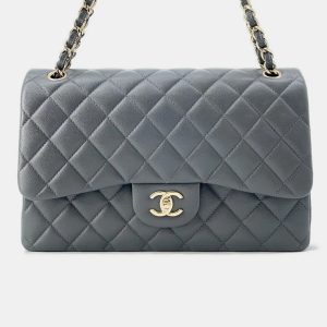 Chanel Jumbo Classic Double Flap Grey Caviar Leather Chain Shoulder Bag, Handbags - Luxury Closet catalog