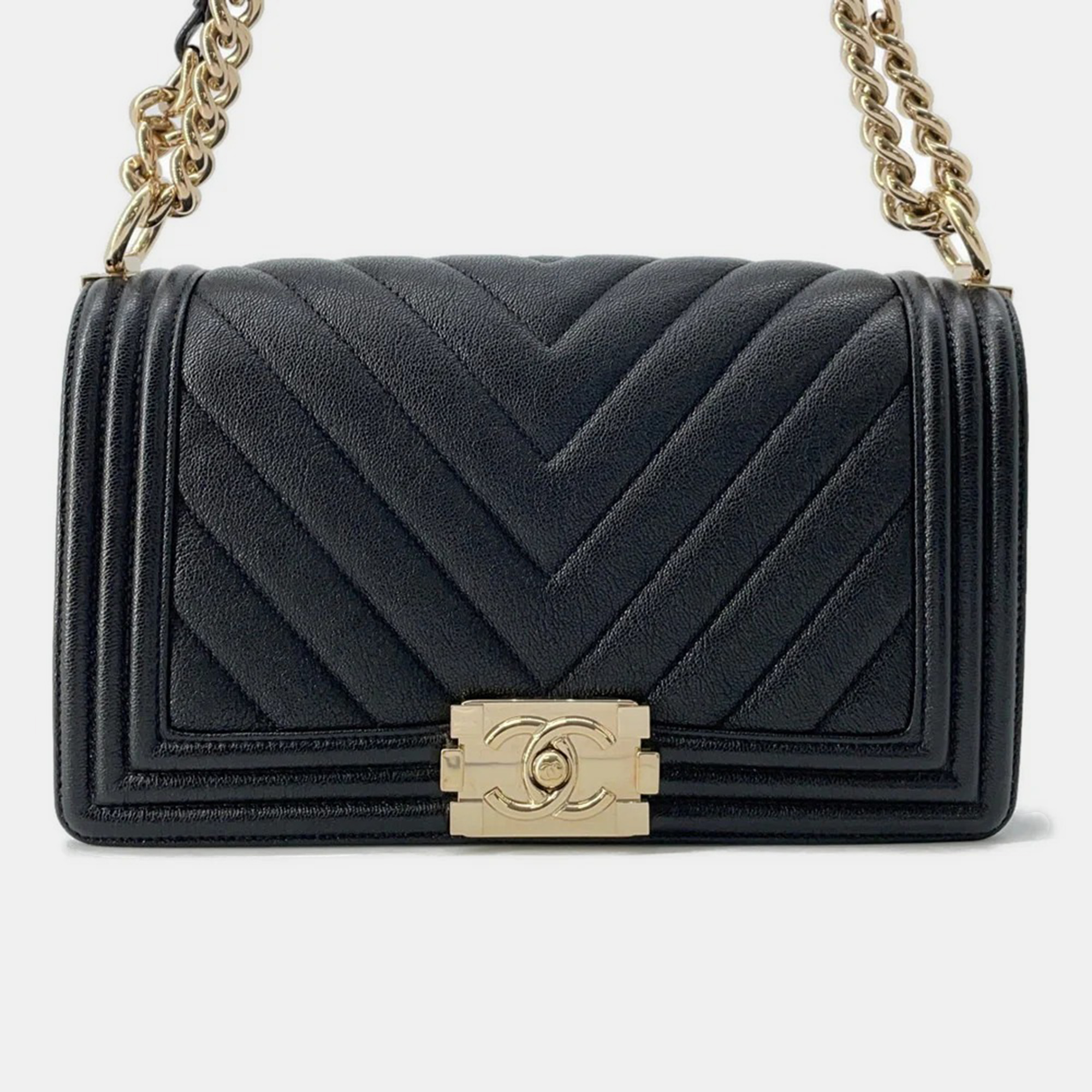 Chanel Boy Chain Black Soft Caviar Leather Shoulder Bag, Handbags - Luxury Closet catalog