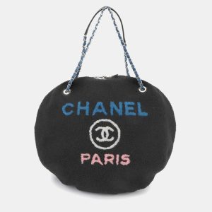 Chanel Deauville Round  Shearling Black Leather Shoulder Bag, Handbags - Luxury Closet catalog