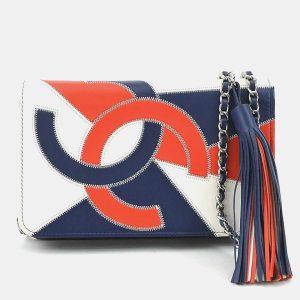 Chanel CC Tassel Patchwork White Blue Red Lambskin Crossbody Bag, Handbags - Luxury Closet catalog