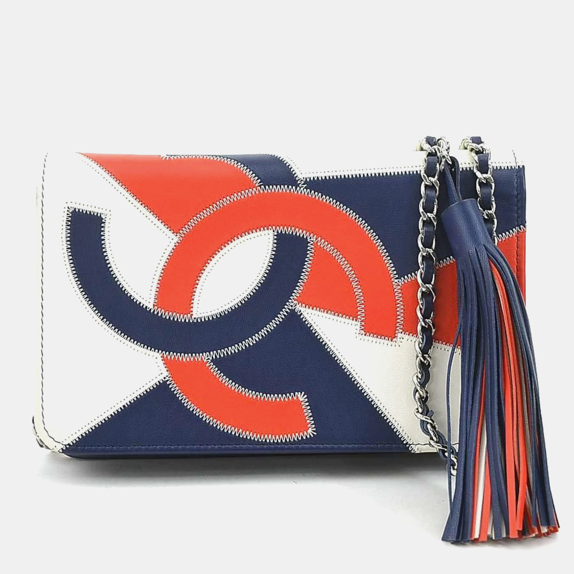 Chanel CC Tassel Patchwork White Blue Red Lambskin Crossbody Bag, Handbags - Luxury Closet catalog