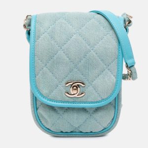 Chanel Blue Mini CC Quilted Denim Crossbody, Shoulder Bags - Luxury Closet catalog