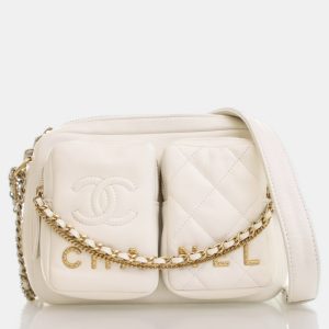Chanel Camera White Calfskin Shoulder Bag, Handbags - Luxury Closet catalog
