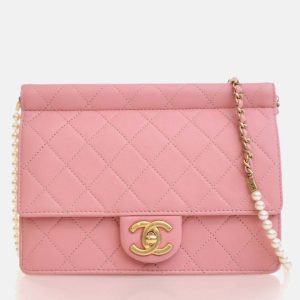 Chanel Pearl Chain Pink Goatskin Flap Bag, Handbags - Luxury Closet catalog