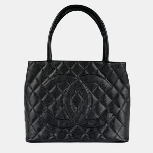 Chanel Medallion Black Caviar Skin Leather Tote Bag, Tote Handbags - Luxury Closet catalog