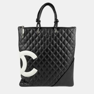 Chanel Ligne Cambon Flat Black & White Leather Tote Bag, Tote Handbags - Luxury Closet catalog