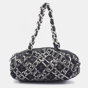 Chanel Black Fabric Printed Shoulder Bag, Handbags - Luxury Closet catalog