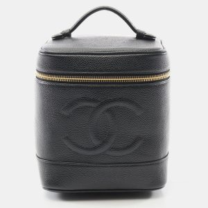 Chanel Vertical Vanity Black Leather Top Handle Bag, Satchels - Luxury Closet catalog