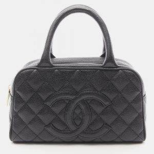 Chanel CC Black Grained Calfskin Bowling Bag, Satchels - Luxury Closet catalog